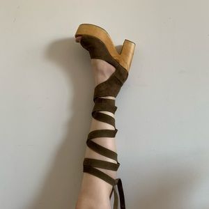 Free People  X Jeffery Campbell suede platforms